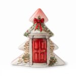 Alberello in ceramica con porta natalizia