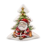 Albero decorativo in ceramica con Babbo Natale