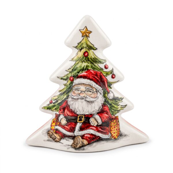 Albero decorativo in ceramica con Babbo Natale
