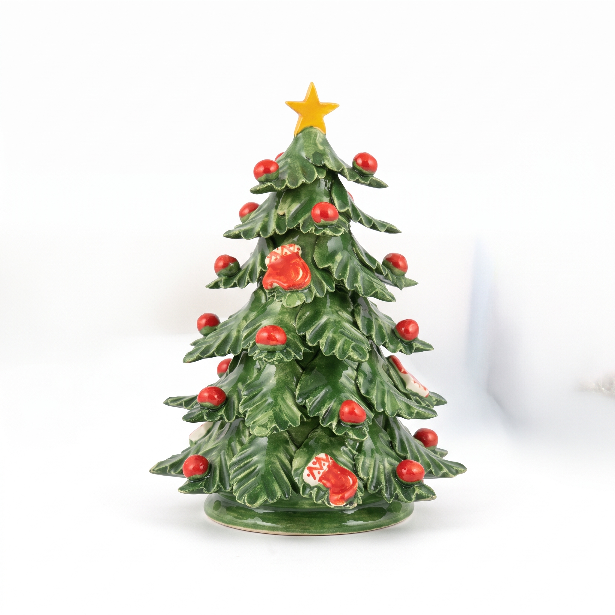 Albero di Natale in ceramica con decorazioni Albero di Natale in ceramica con decorazioni