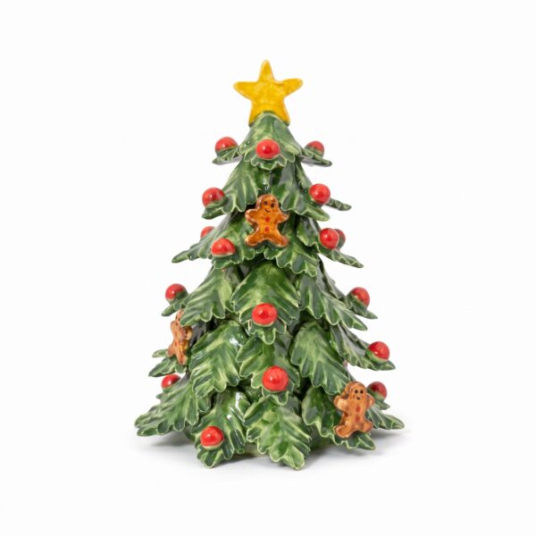 Albero di Natale in ceramica con omini di pan di zenzero