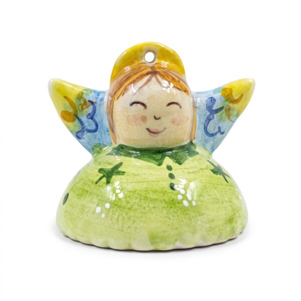 Angelo sospeso in ceramica verde