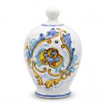 Barattolo in Ceramica Decorato a Mano con Coperchio