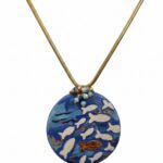 Collana con Ciondolo in Ceramica Dipinto a Mano Pesci
