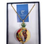 Collana con Ciondolo in Ceramica Dipinto a Mano Volto
