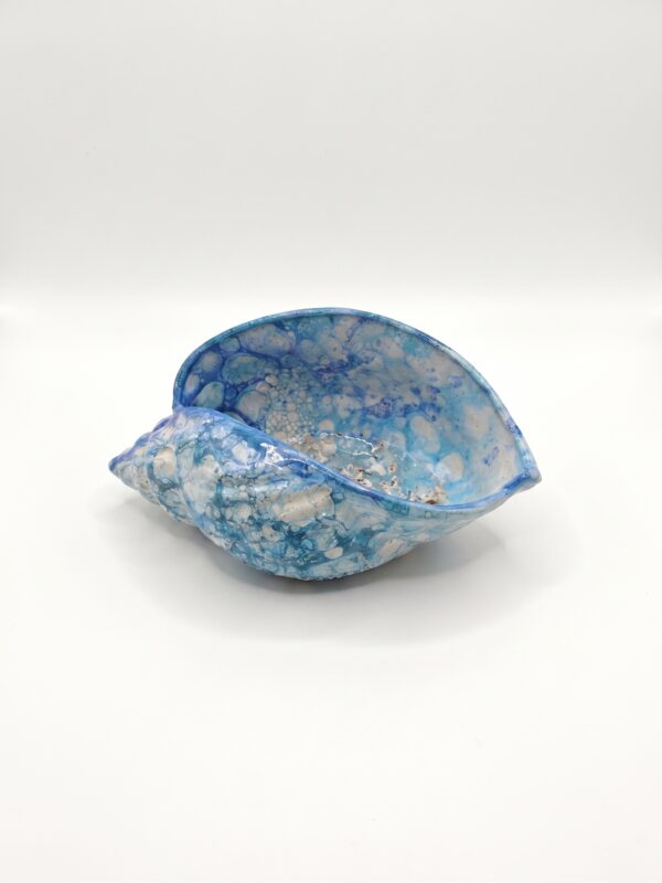 Conchiglia in Ceramica Artistica Blu Svuotatasche