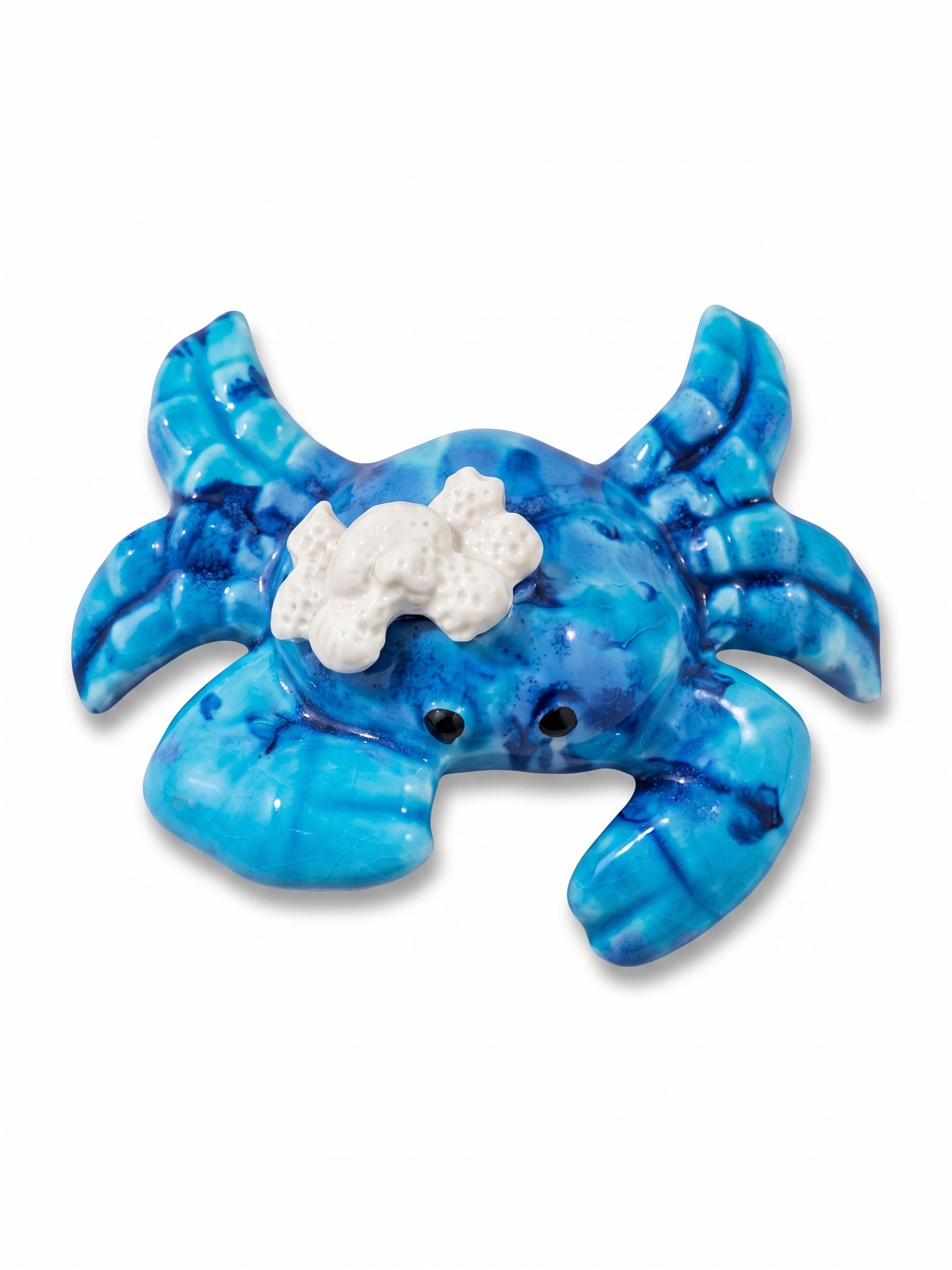 Granchio in Ceramica Blu Decorazione da Parete Marina