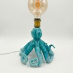 Lampada Polpo in Ceramica Turchese - Arredo Marino