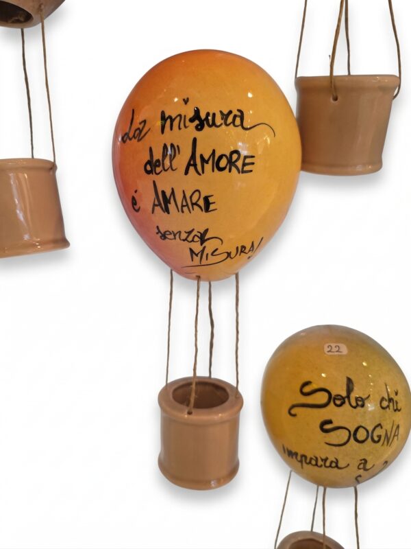 Mongolfiera in Ceramica con Frase d'Amore - Arredo Casa
