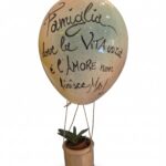Mongolfiera in Ceramica con Frase Famiglia e Piantina