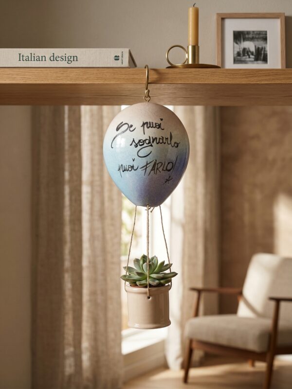 Mongolfiera in Ceramica con Frase Motivazionale
