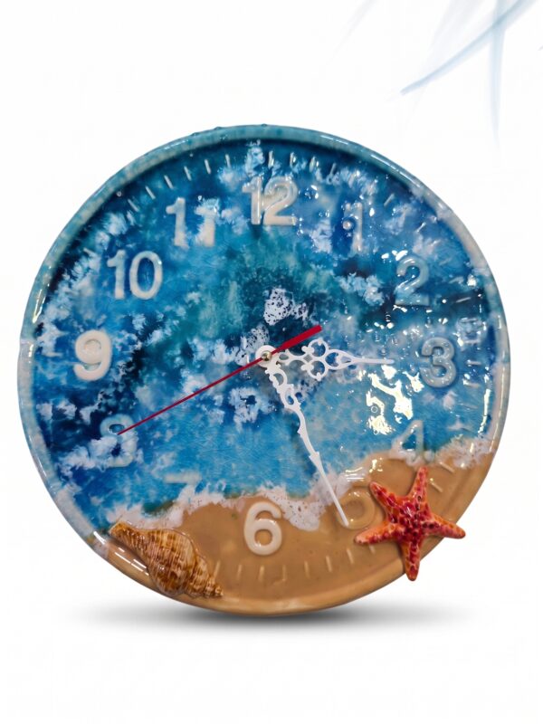 Orologio da Parete in Ceramica Tema Mare con Stella Marina