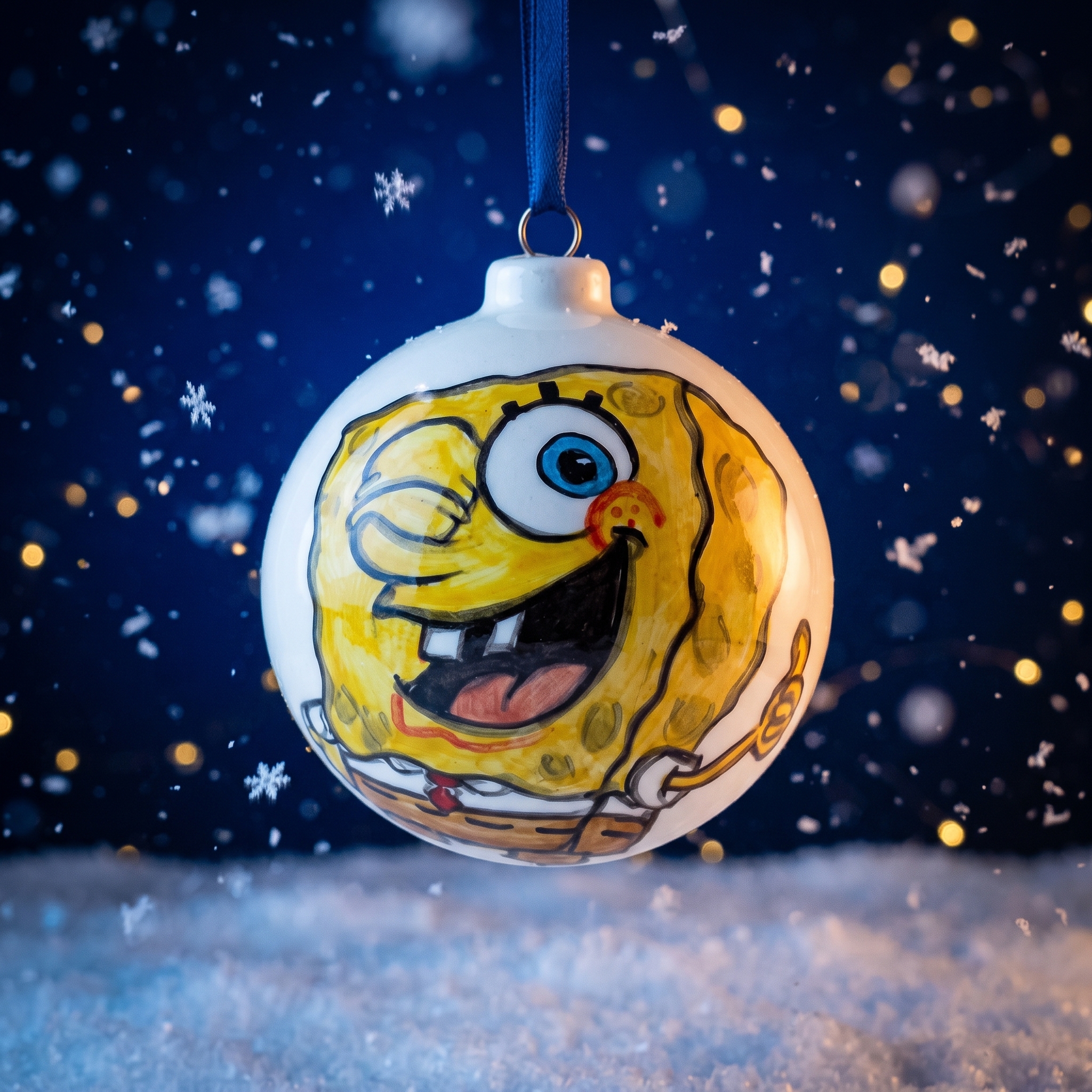 Palla decorativa in ceramica SpongeBob Palla Decorativa in Ceramica con Spugna Gialla Sorridente