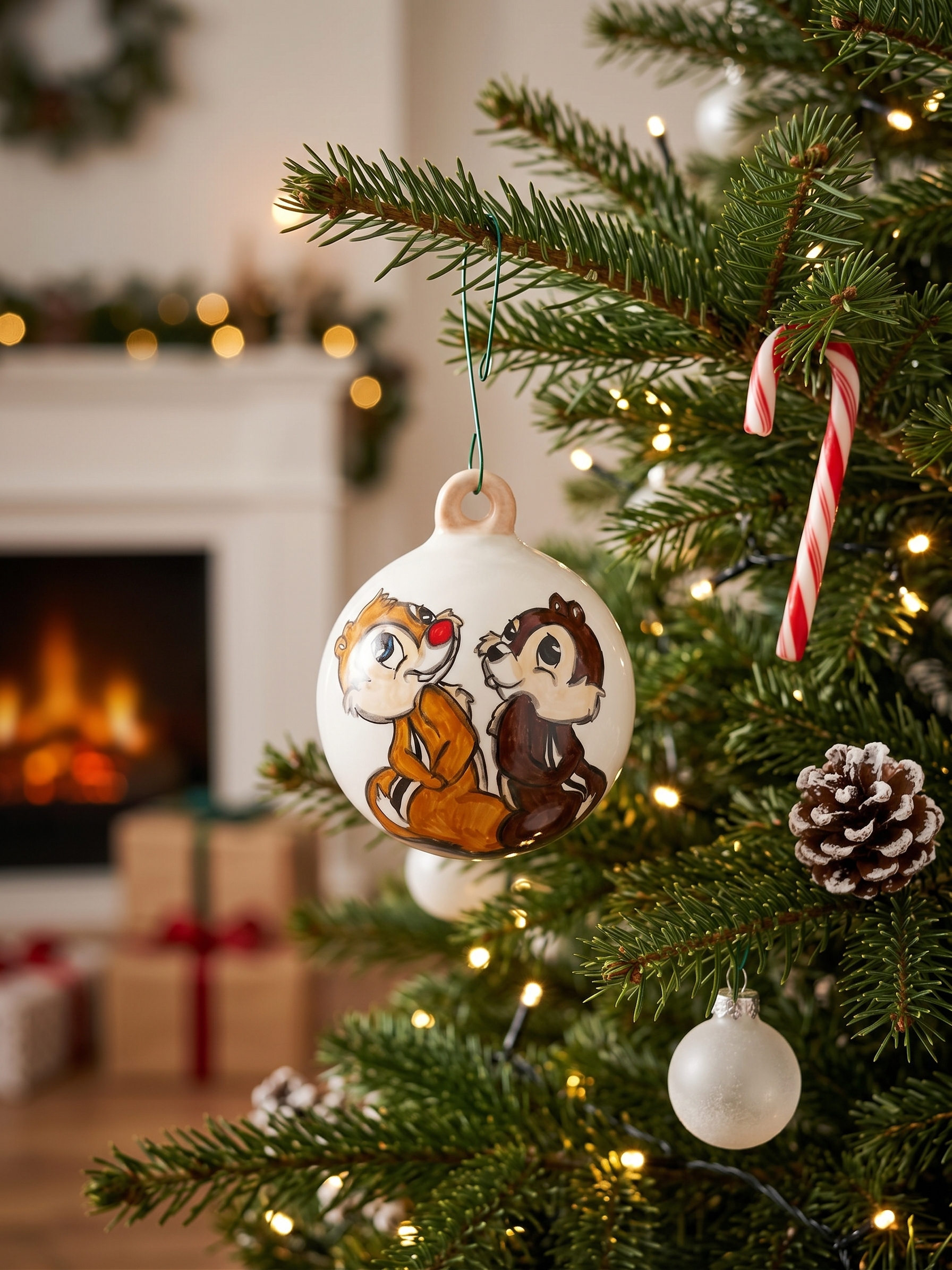 Palla di Natale in ceramica Cip e Ciop Palla di Natale in ceramica Cip e Ciop