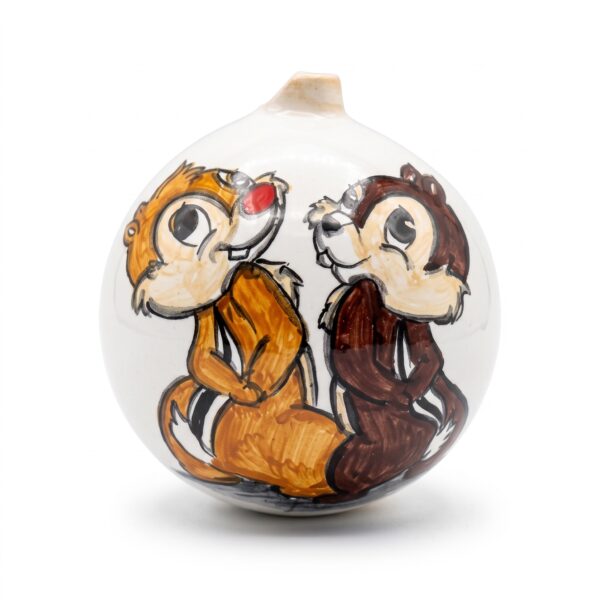 Palla di Natale in ceramica Cip e Ciop
