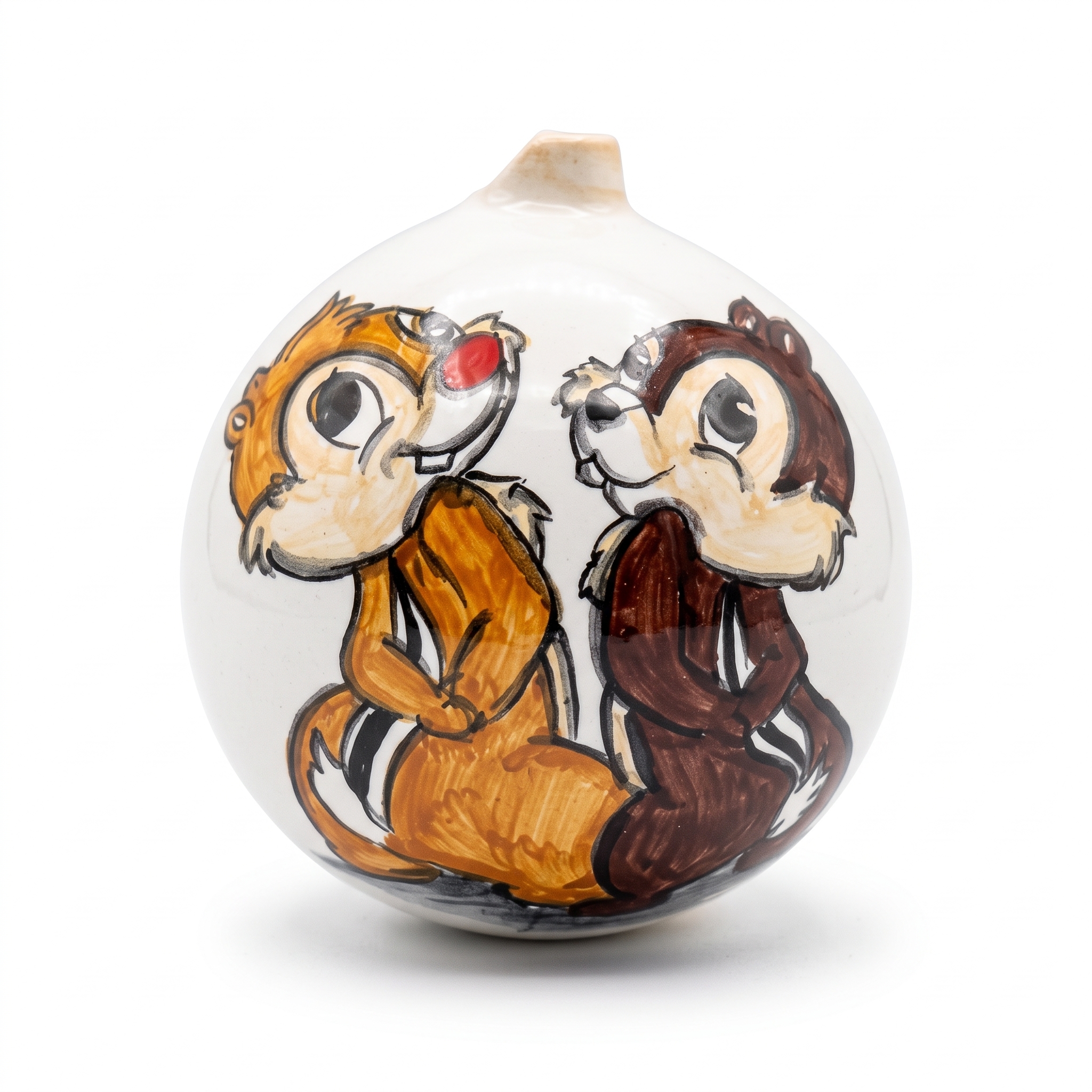 Palla di Natale in ceramica Cip e Ciop Palla di Natale in ceramica Cip e Ciop