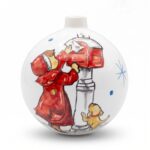 Pallina di Natale in ceramica con bimbo e letterina