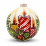 Palla di Natale in ceramica con candele