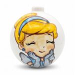 Palla di Natale in Ceramica con Principessa in Abito Azzurro