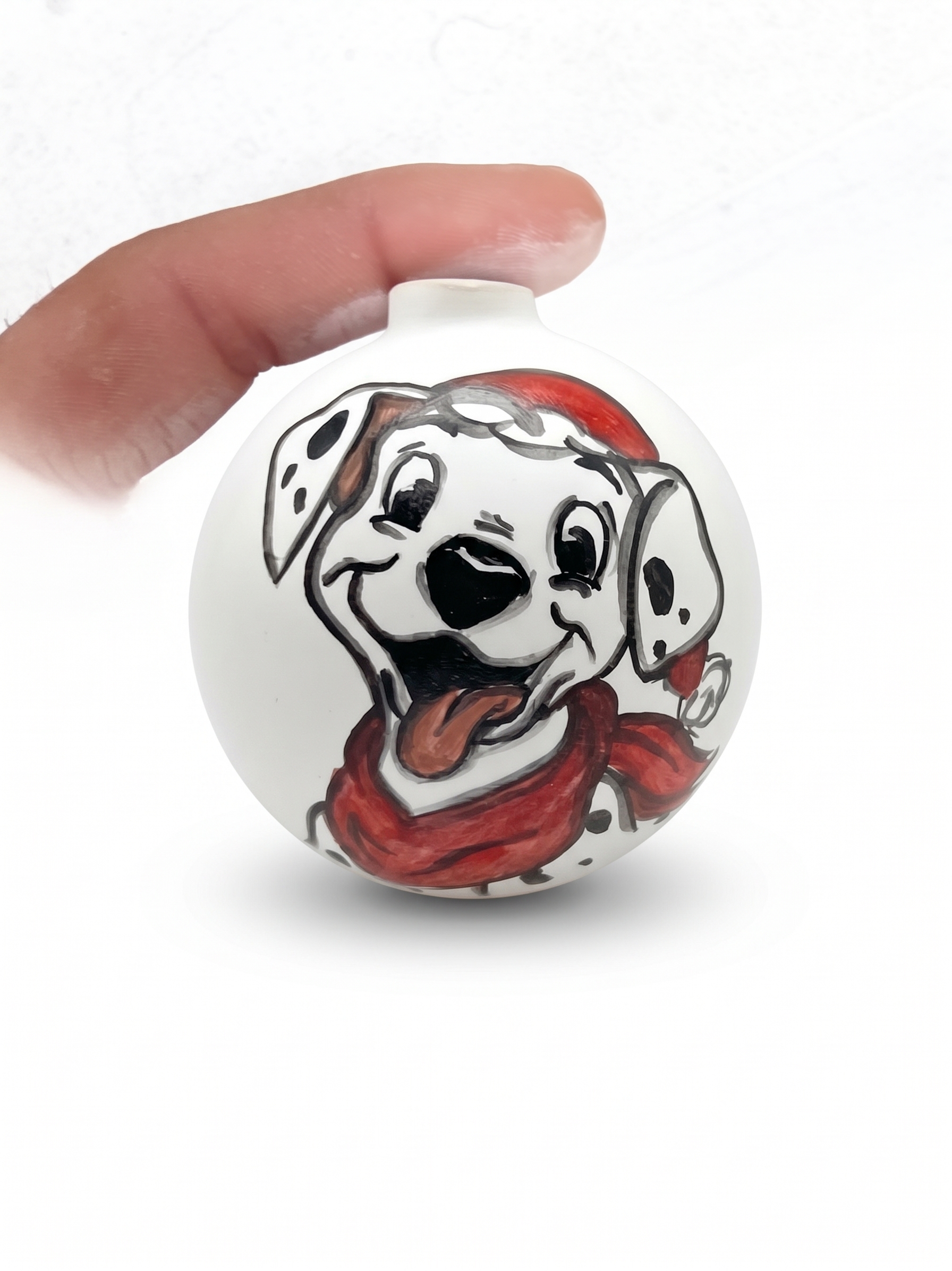 Palla di Natale in ceramica con dalmata