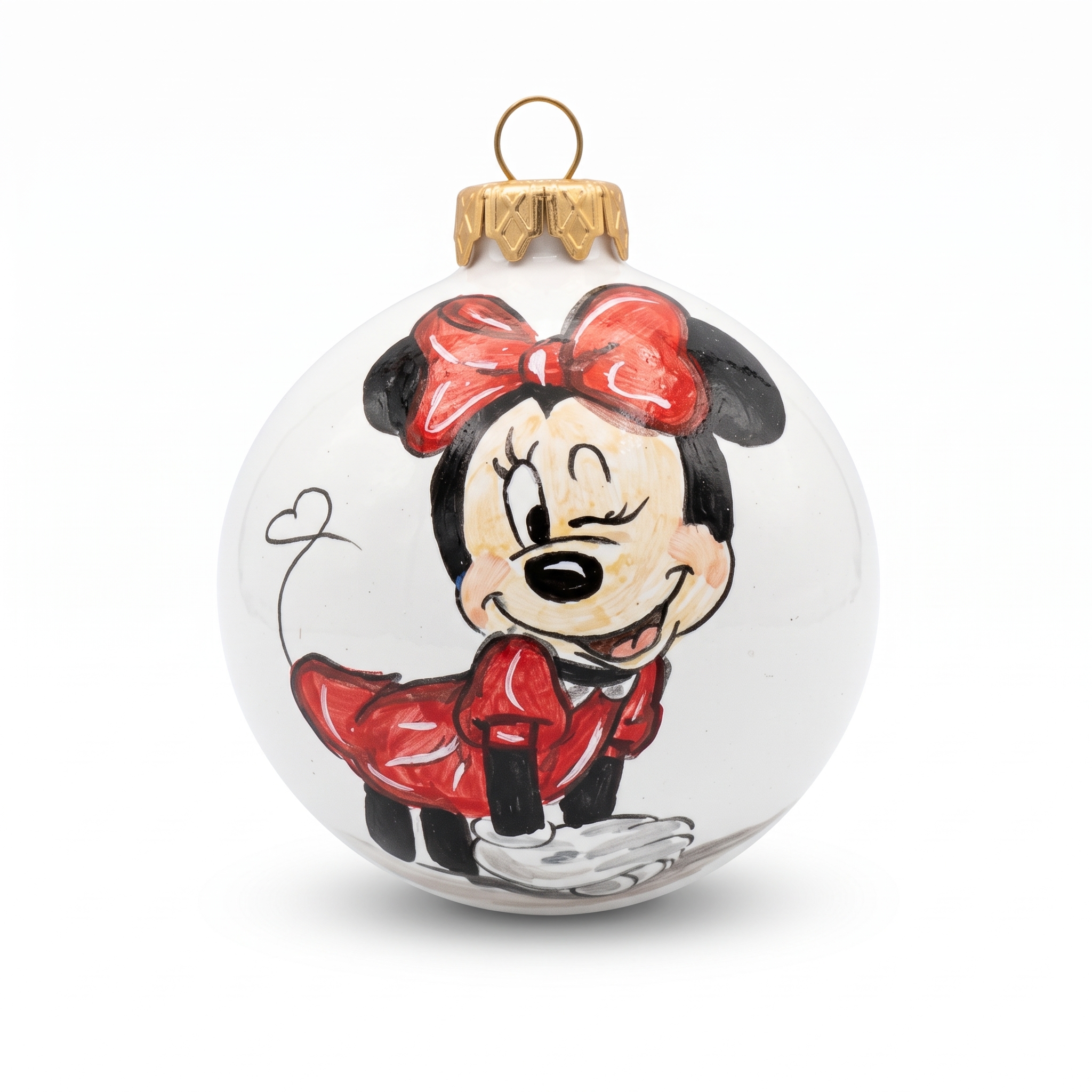 Palla di Natale in ceramica con Minni Palla di Natale in ceramica con Minni
