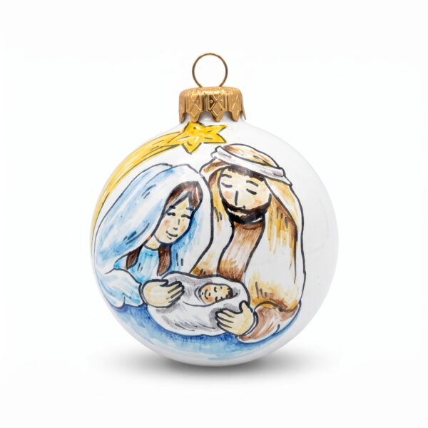 Palla di Natale in ceramica con Natività