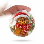 Palla di Natale in ceramica con omino pan di zenzero