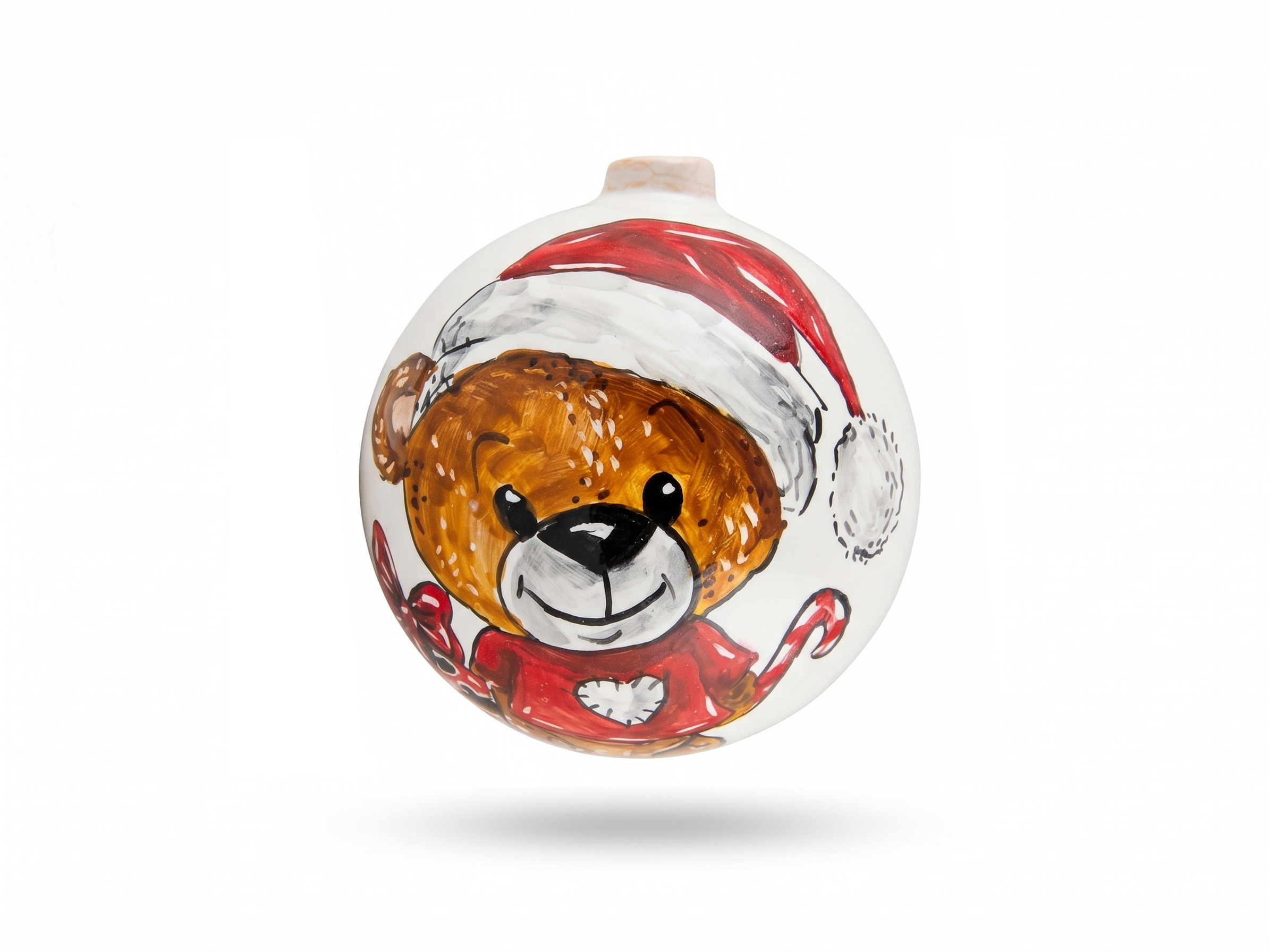 Palla di Natale in ceramica con orsetto