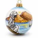 Pallina di Natale in ceramica con paesaggio marino