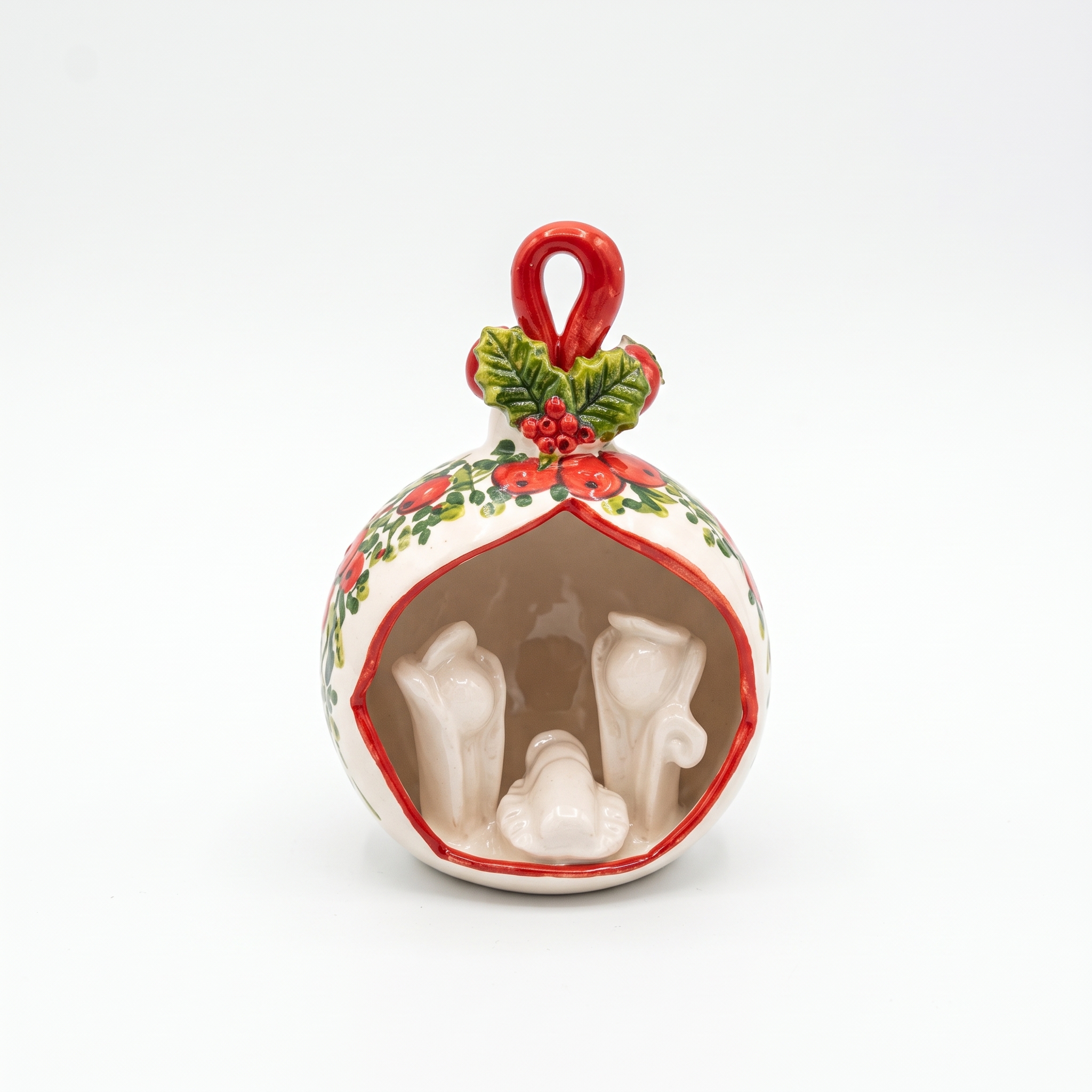 Palla di Natale in ceramica con presepe Palla di Natale in ceramica con presepe