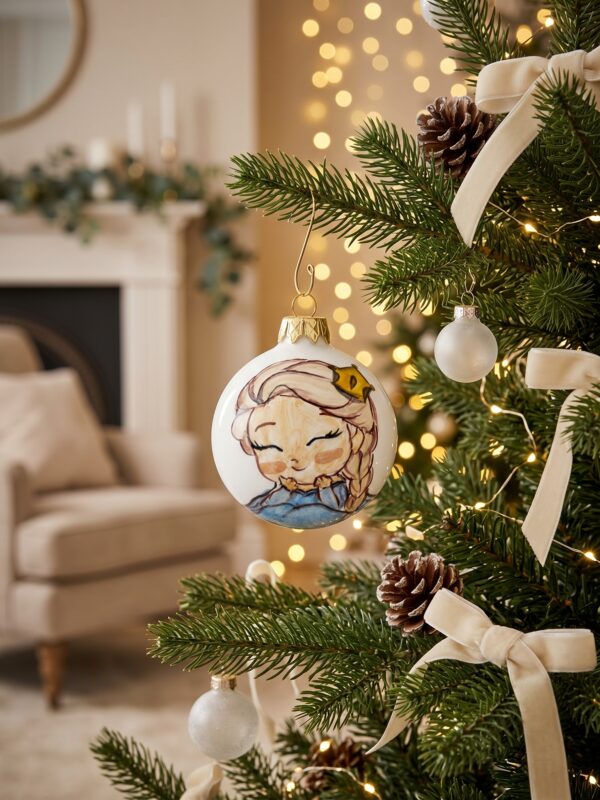 Pallina di Natale in ceramica con principessa
