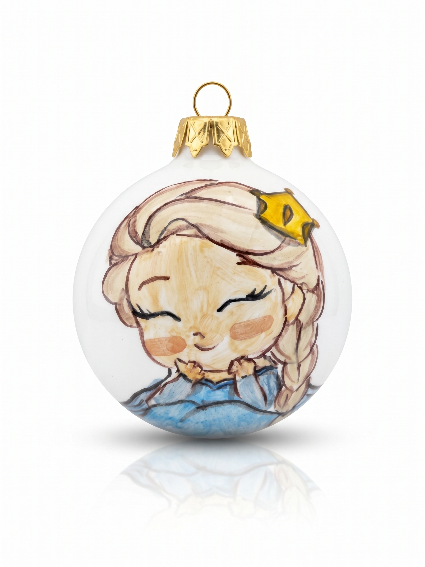 Pallina di Natale in ceramica con principessa