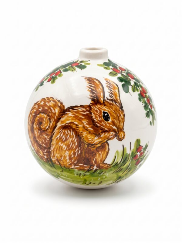 Palla di Natale in ceramica con scoiattolo