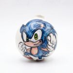 Palla di Natale in Ceramica con Porcospino Blu