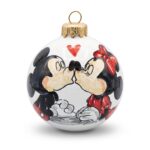 Palla di Natale in ceramica con Topolino e Minni