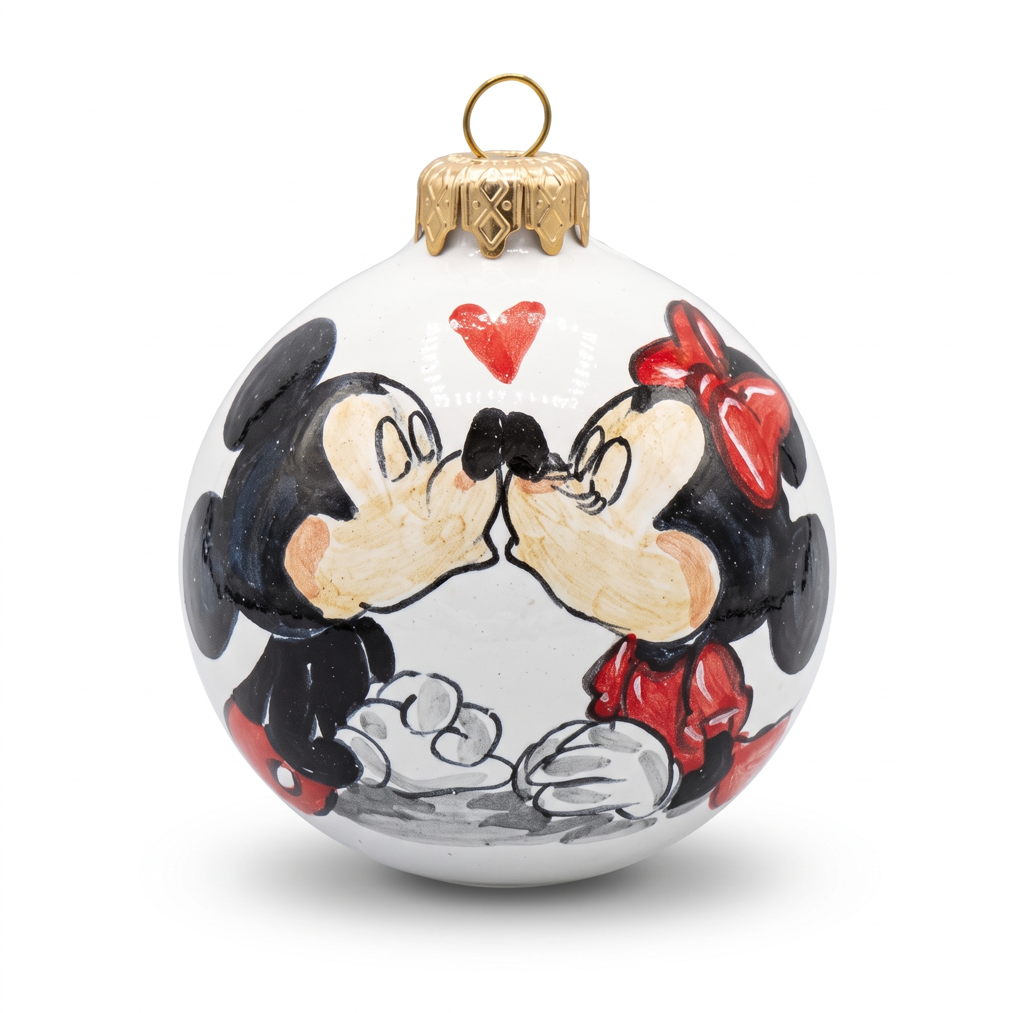 Palla di Natale in ceramica con Topolino e Minni Palla di Natale in ceramica con Topolino e Minni