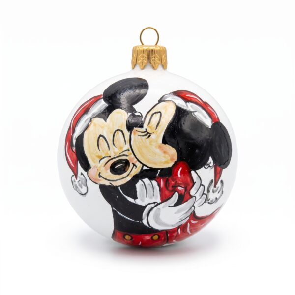 Palla di Natale in ceramica con Topolino e Minni