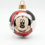 Pallina di Natale in Ceramica con Topo e Cappello Rosso