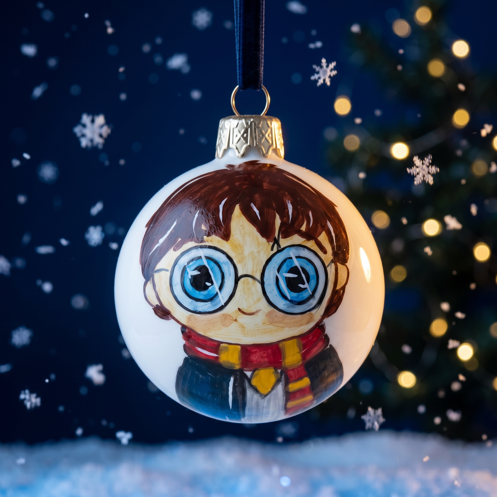 Palla di Natale in ceramica Harry Potter Pallina di Natale in Ceramica con Giovane Mago