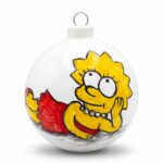 Palla di Natale in Ceramica Bimba dai Capelli a Punta