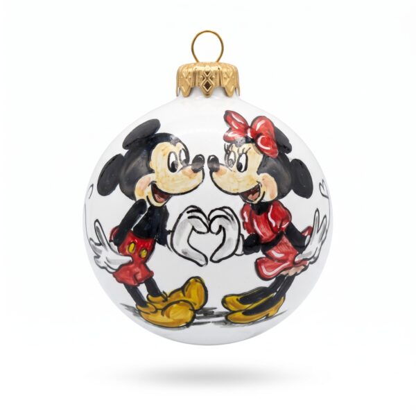 Palla di Natale in ceramica Topolino e Minni