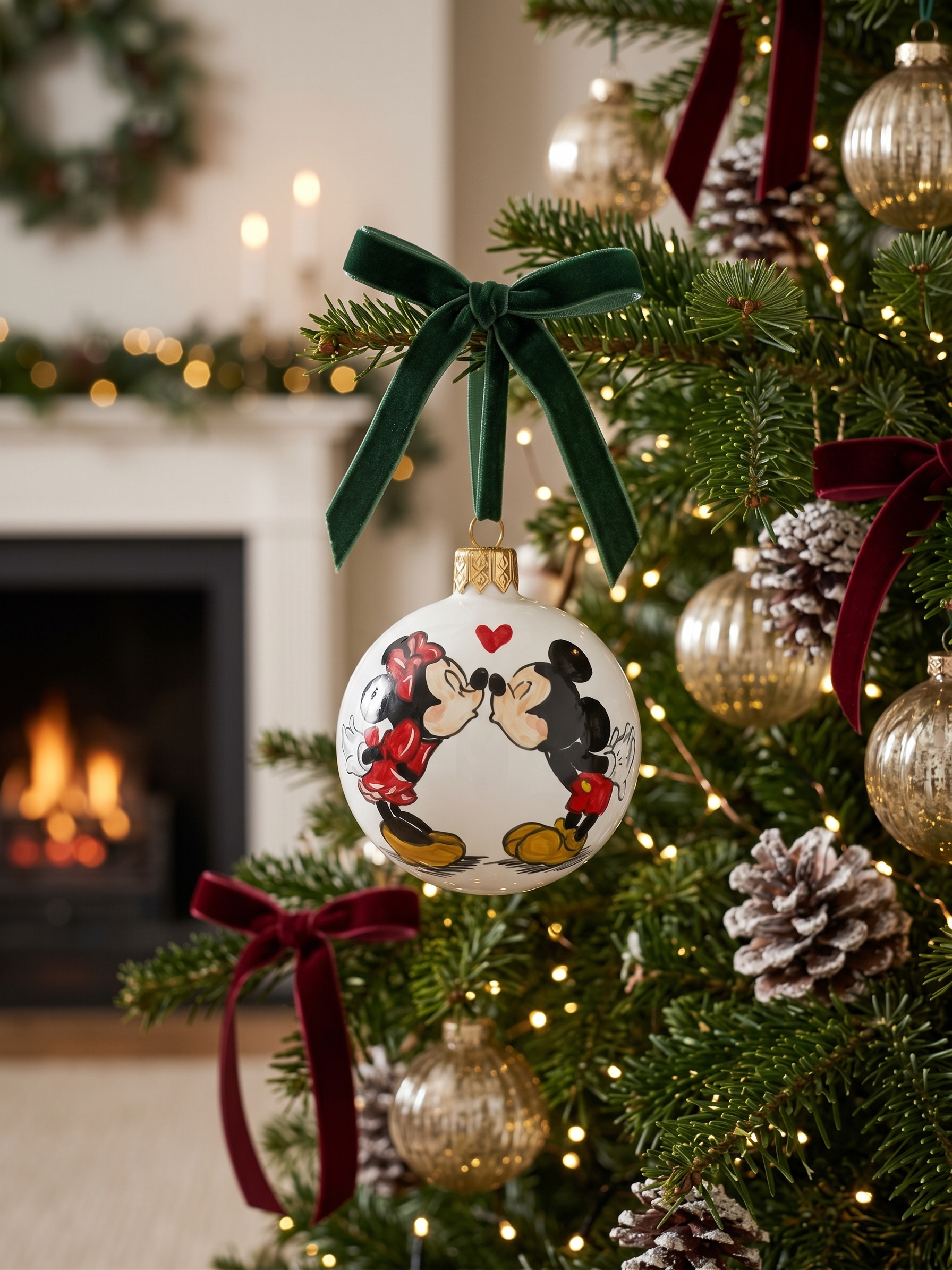 Palla di Natale in ceramica Topolino e Minnie Palla di Natale in ceramica con ritratto di cane