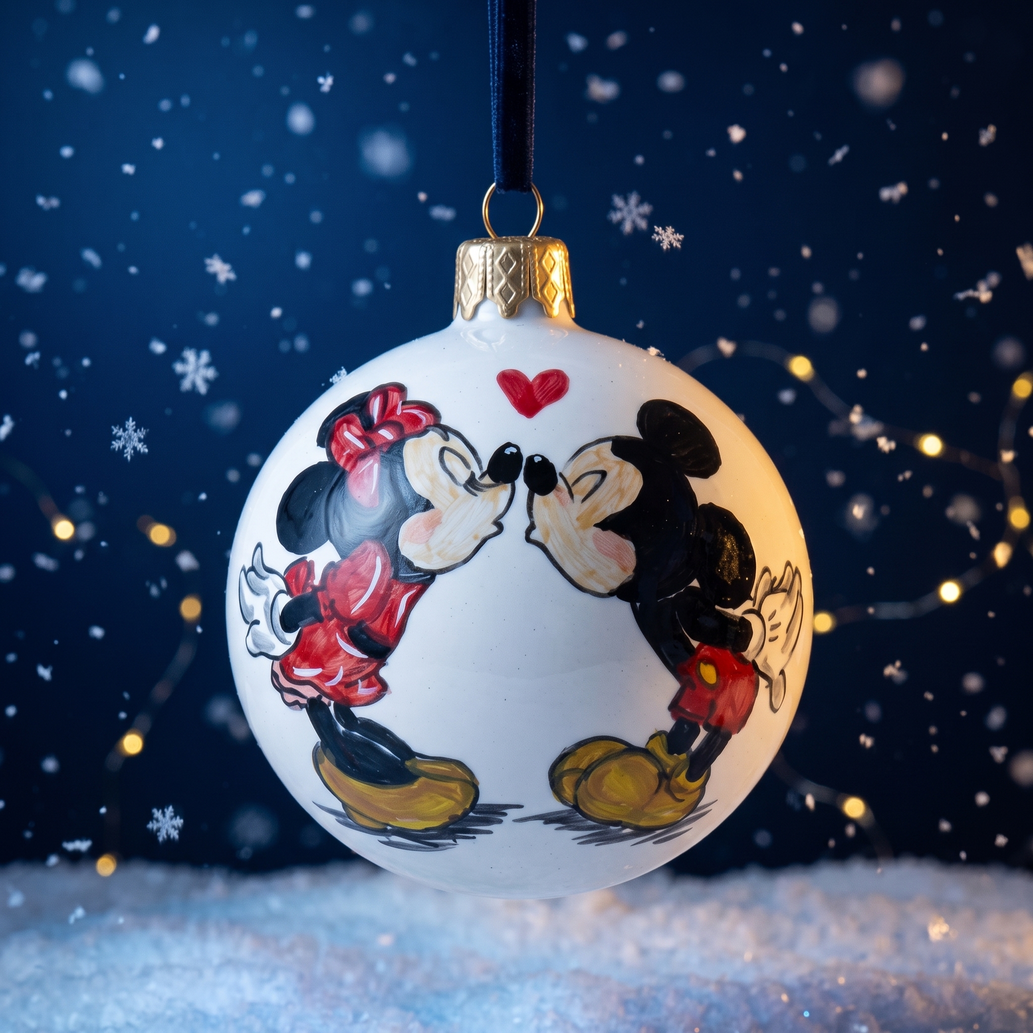 Palla di Natale in ceramica Topolino e Minnie Palla di Natale in ceramica con ritratto di cane