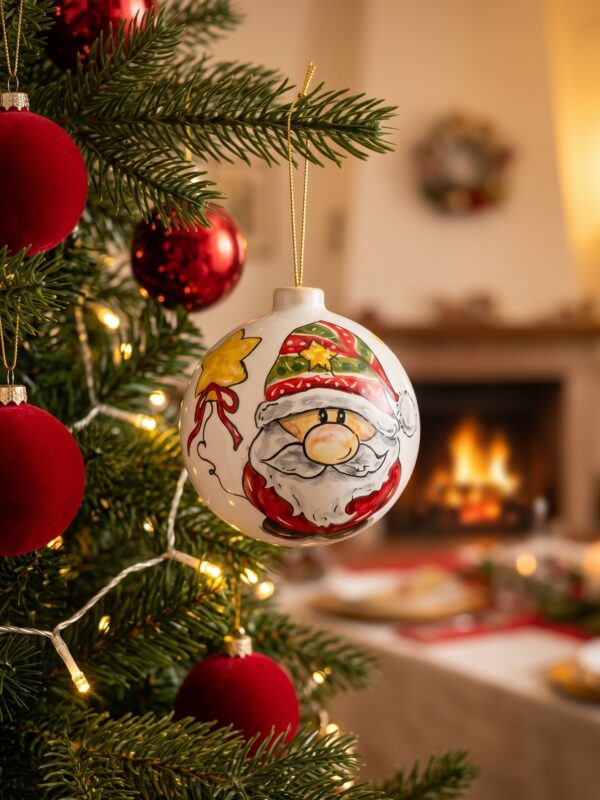 Pallina di Natale in ceramica Babbo Natale