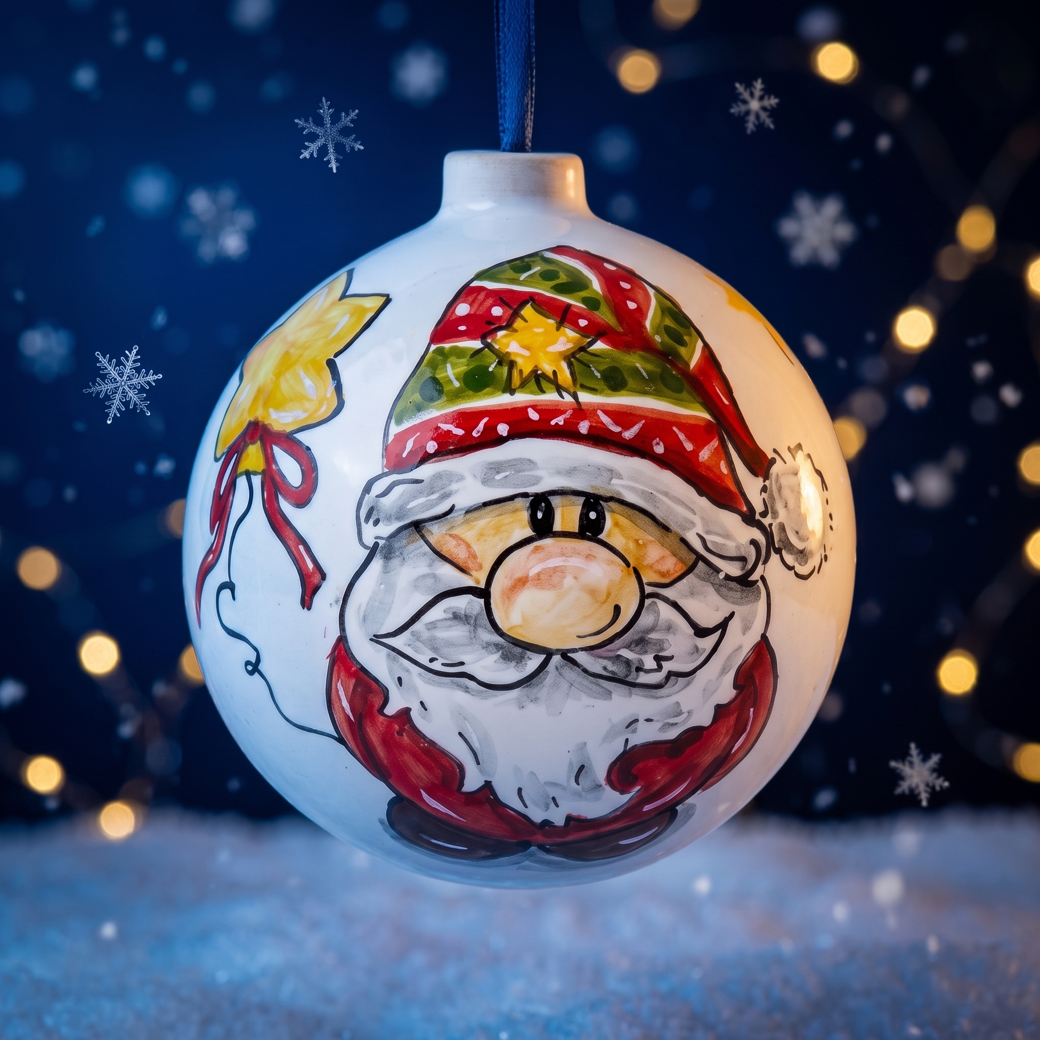Pallina di Natale in ceramica Babbo Natale Pallina di Natale in ceramica Babbo Natale