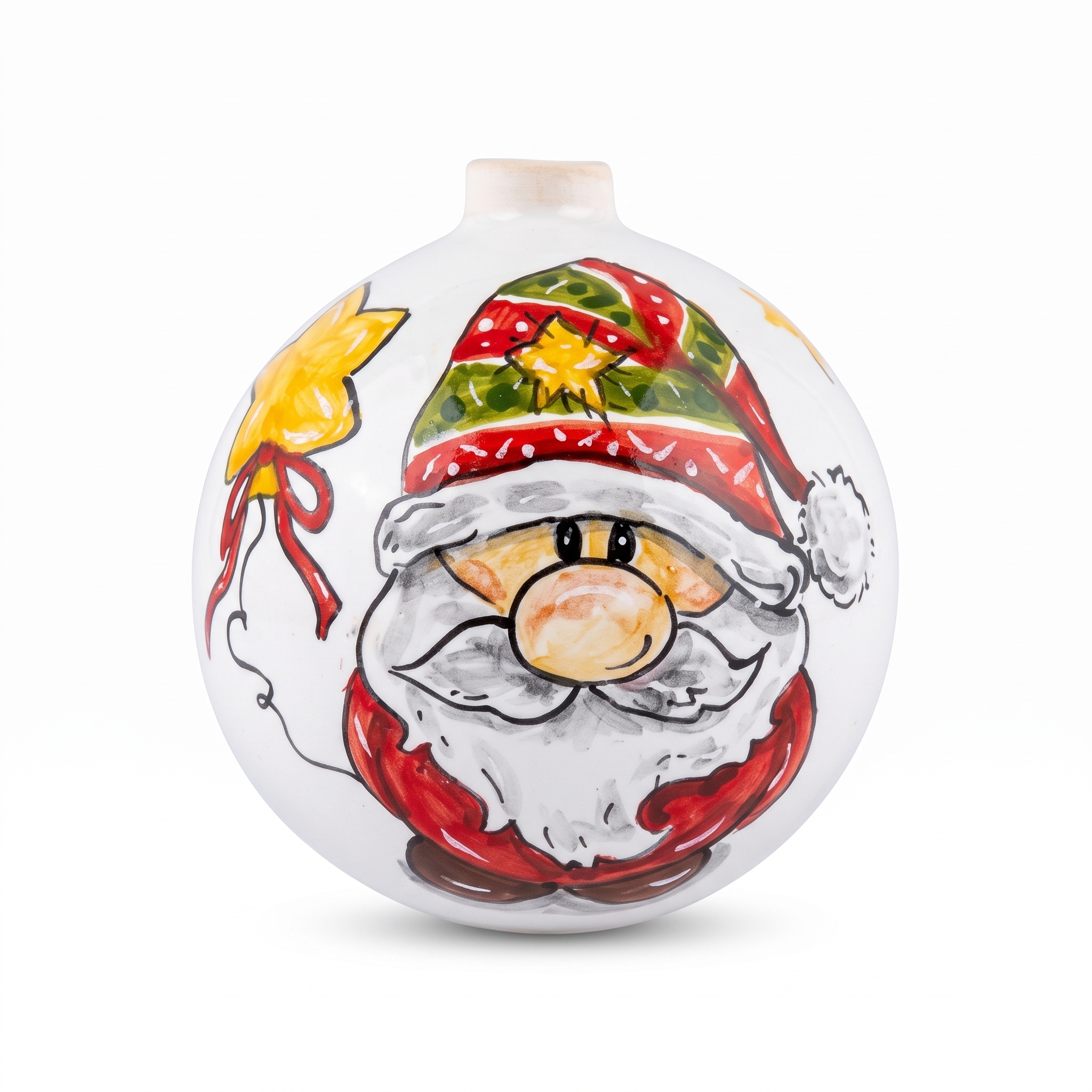 Pallina di Natale in ceramica Babbo Natale Pallina di Natale in ceramica Babbo Natale