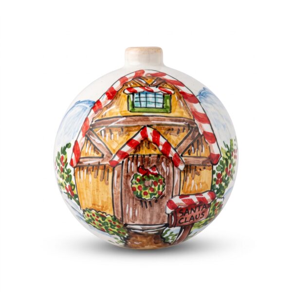 Pallina di Natale in ceramica casetta