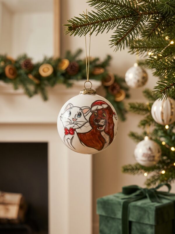 Pallina di Natale in ceramica con gatti