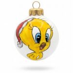 Pallina di Natale in Ceramica con Canarino Giallo