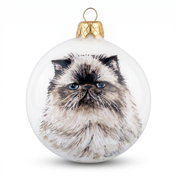 Pallina di Natale in ceramica gatto persiano